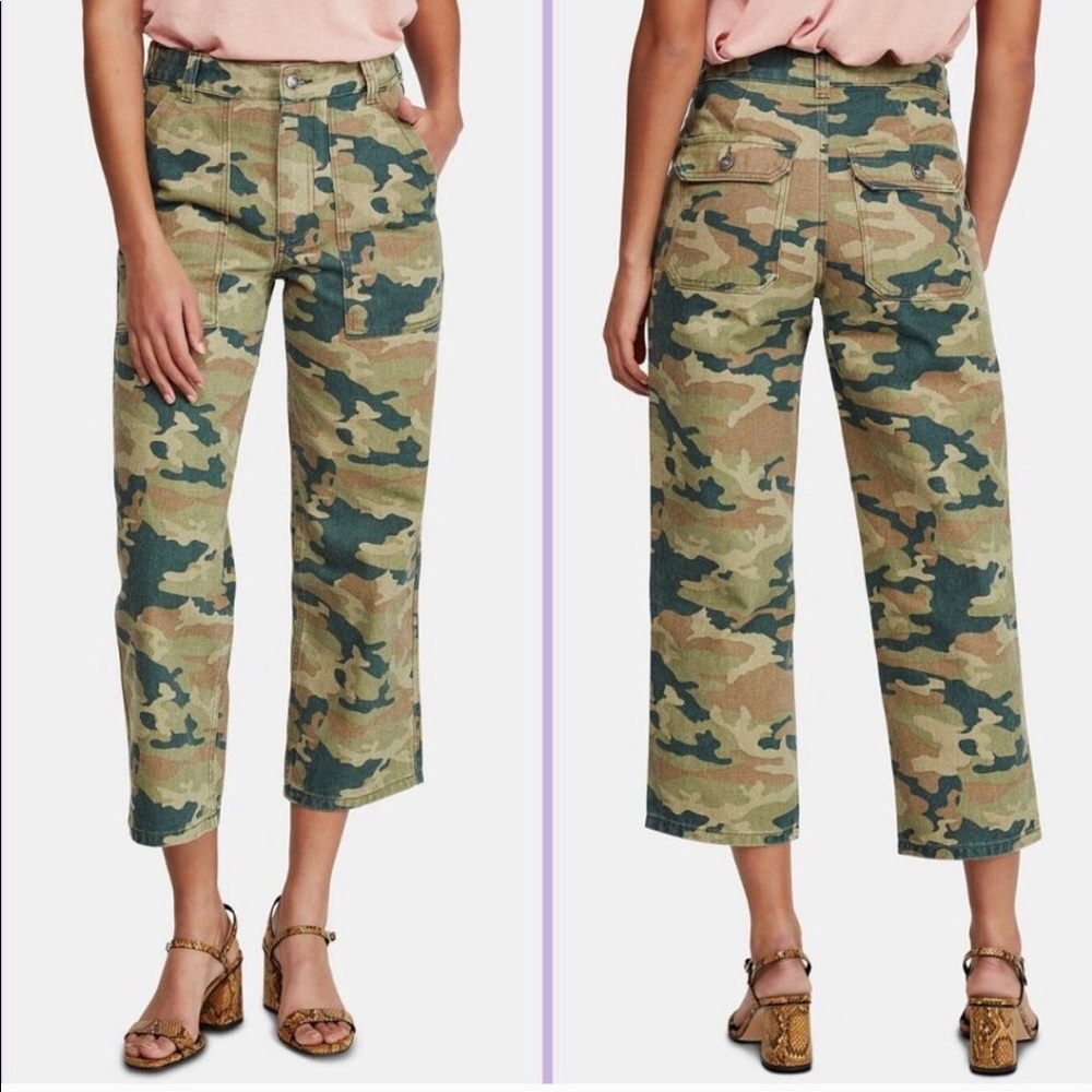 FP high-rise denim straight leg pants!
